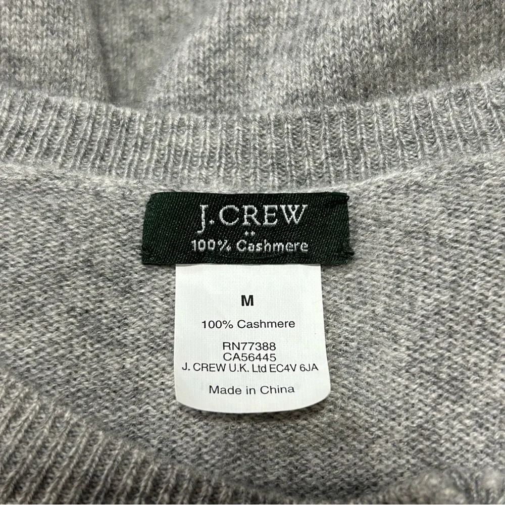 J. Crew Cashmere Grey Cardigan Sweater Small Preppy Classic Minimalist Timeless